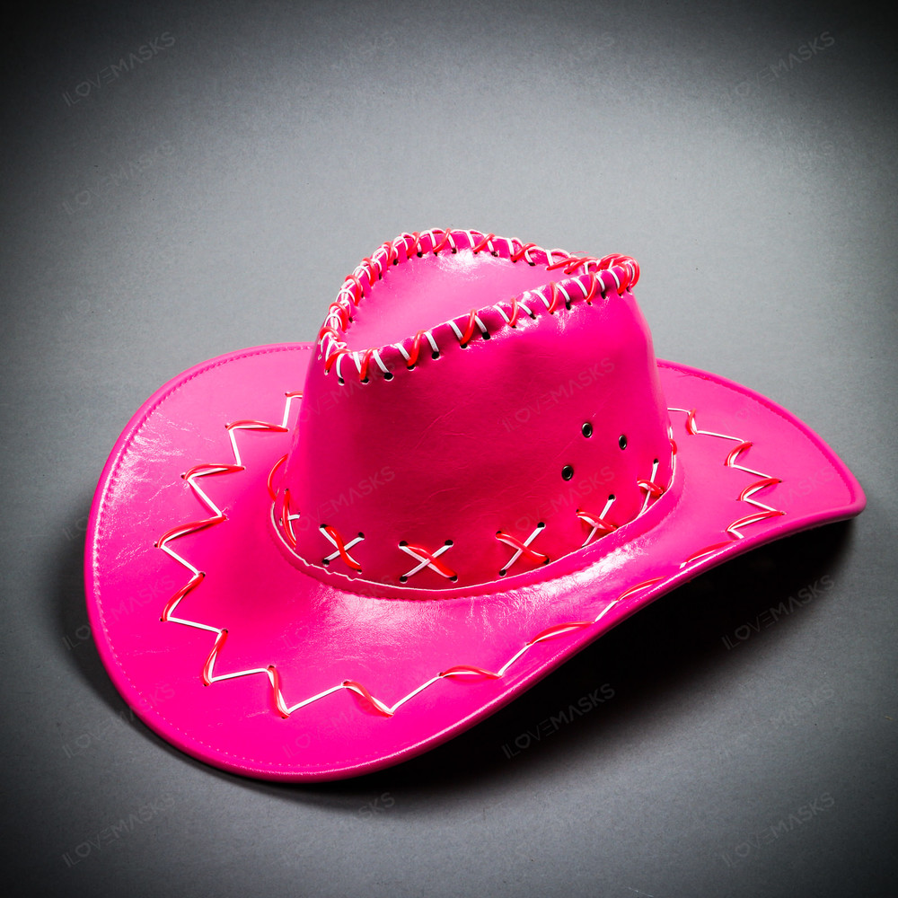 Neon Light Up Cowboy Hat - Pink